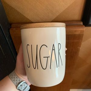 Raw Dunn Medium Sugar Canister with wooden lid